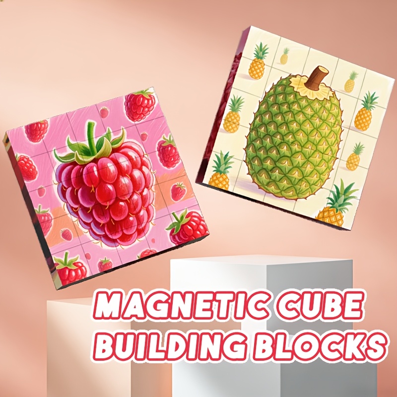 Fruit Magnetic Cube Building Blocks, 25pcs Set